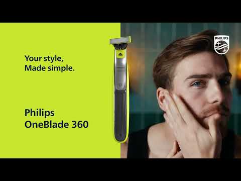 Barzdaskutė Philips OneBlade 360 QP2730/20, Pilkos/Žalios spalvos video