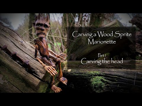 Carving a Wood Sprite marionette puppet head