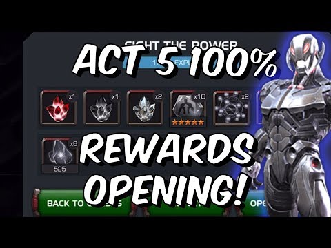 Act 5 100% Crystal Opening - 5 Star Rank Up Crystal & More! - Marvel Contest Of Champions