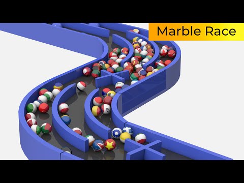 Countryballs Marble Race Europe vs Asia 3D | Marble Race Duels