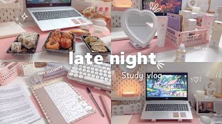 Late night study vlog aesthetic🎀✨ korean skincare, lights unboxing, cute stationery ft. PAUTIX