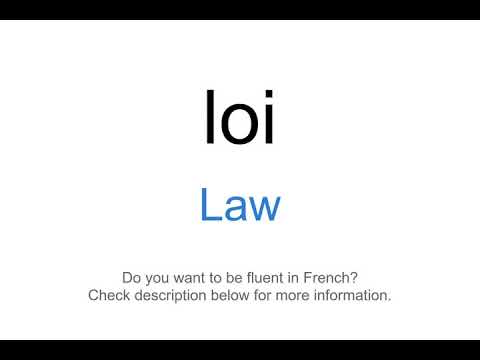 How to say "Law" in French | loi