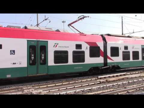 Trenitalia Leonardo express train at Roma Termini station in Rome, Italy.
