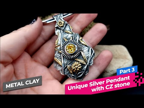 PART 3. Art Clay Silver Jewelry project! Silver Metal Clay. Finishing the pendant!