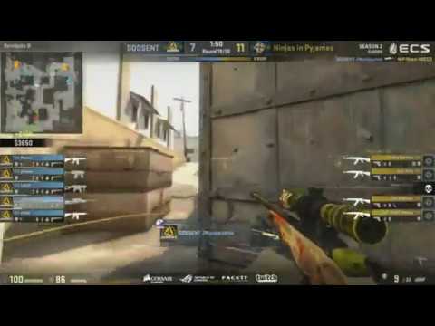 JW quadro kill with AWP | GODSENT vs NiP | ECS Season 2 Europe
