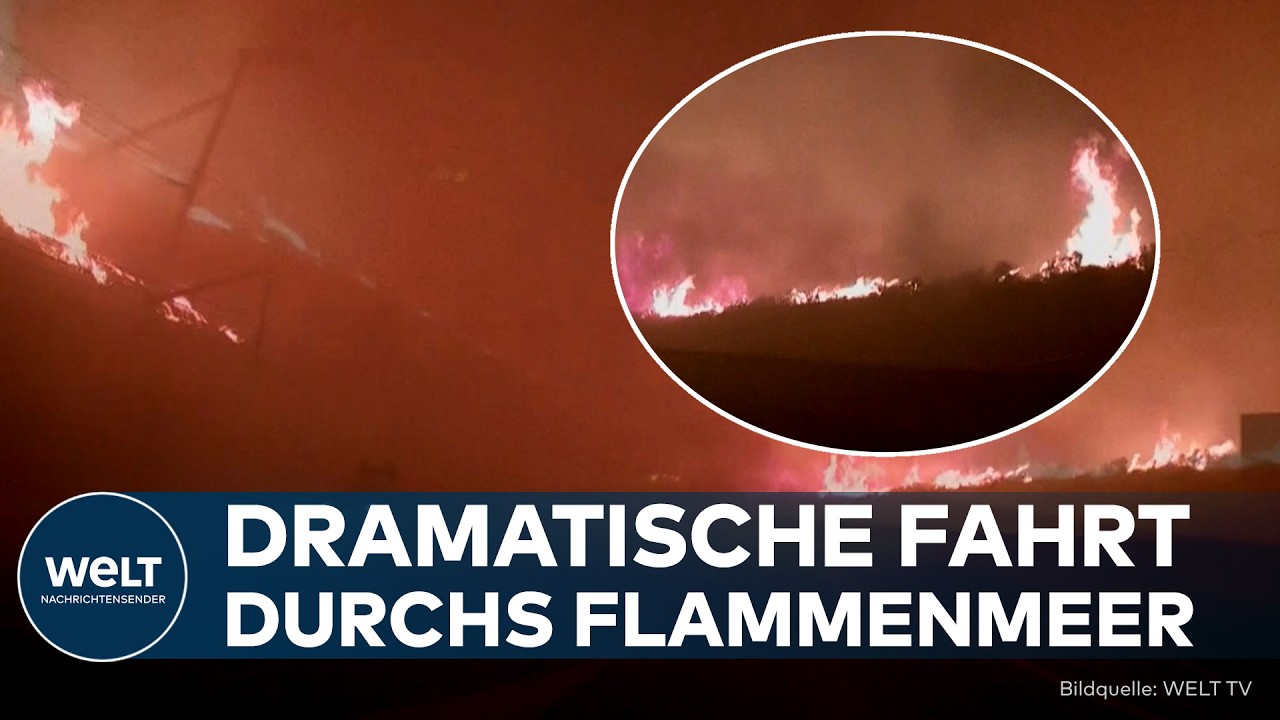 WALDBRAND IN KANADA: Flammen verschlingen den Highway! Autofahrer fährt mitten durch die Feuerhölle