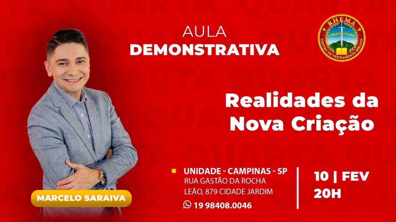 Aula demonstrativa do RHEMA | Realidades da nova criação | 10/02/2021