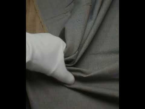 Chambray Brown Khadi Cotton 110 GSM Handwoven Fabric Me8 — video