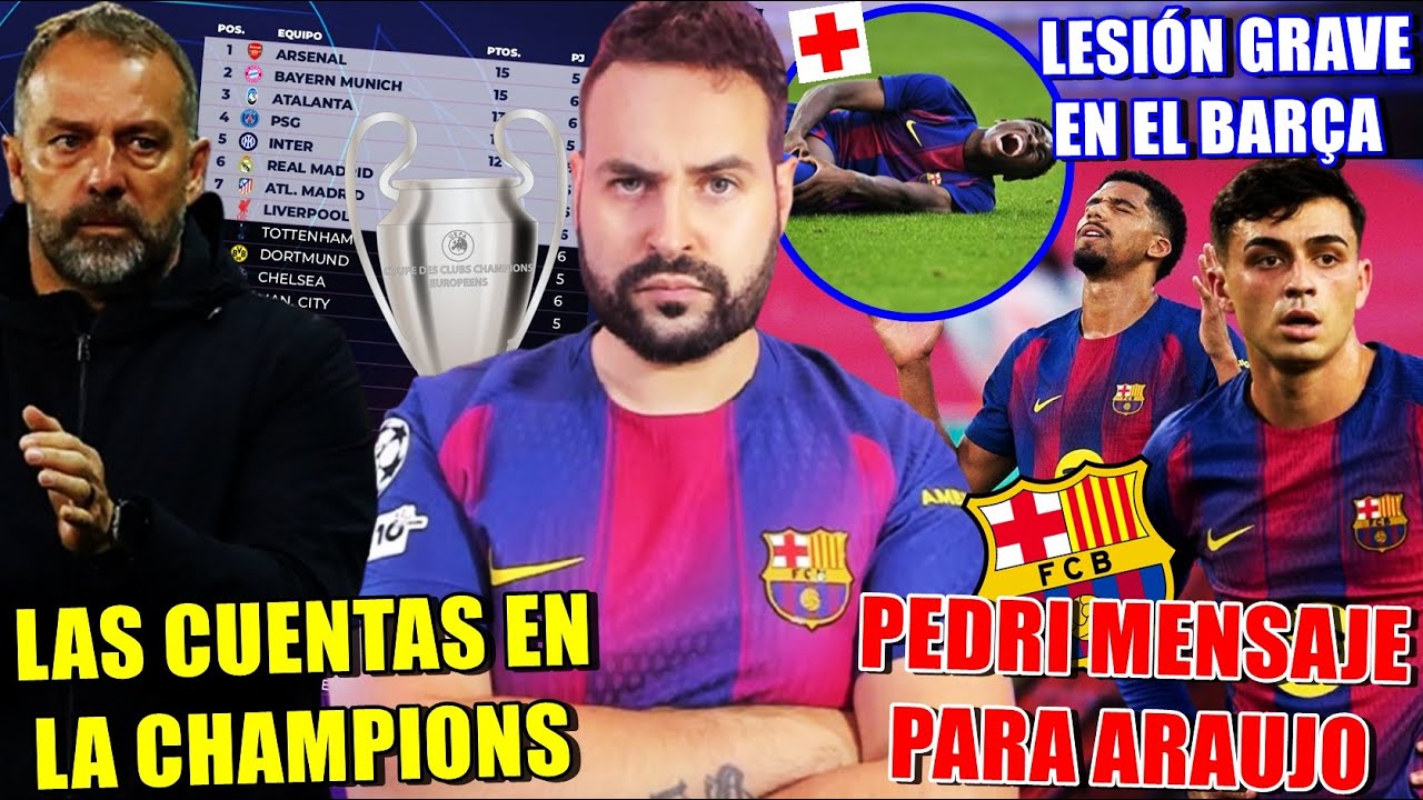 🚨Las CUENTAS del BARÇA en CHAMPIONS - LESIÓN GRAVE en el BARÇA - PEDRI y su MENSAJE para ARAUJO