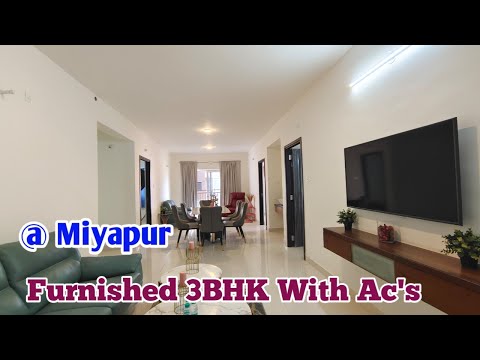 @Miyapur - Fully Furnished 3BHK Flat For Sale in Miyapur With Ac's : 9381378091 / 90147 93112