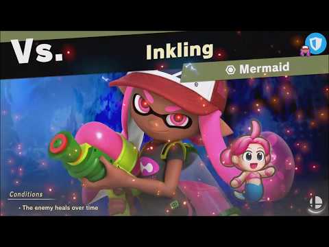 Super Smash Bros Ultimate vs Inkling Team (Unlocks: Mermaid) World of Light - Adventure Mode