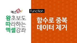 [예스폼 엑셀강좌] 왕따엑셀 함수 / 39. 함수로 중복데이터 제거하기
