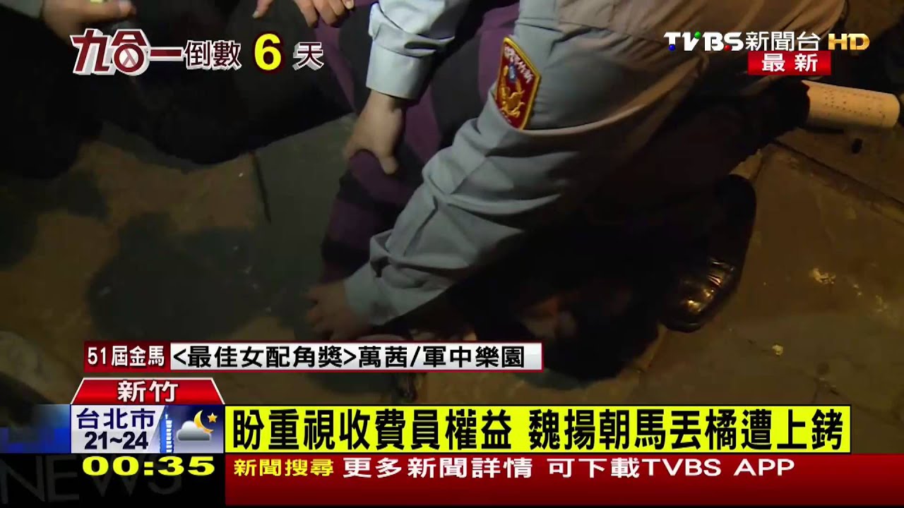 盼重視收費員權益　魏揚朝馬丟橘遭上銬