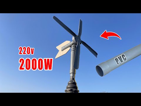 I made a mini PVC Windmill at home ! Endless Free Electric From PVC Drainage Pipe | Fully Automatic