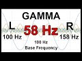 58 Hz Pure BINAURAL Beat 🛑 GAMMA Waves [100 Hz Base Frequency]