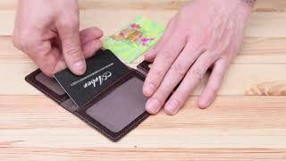 Обкладинка для авто документів 3 слота шкіряна Shvigel 13967 коричневий