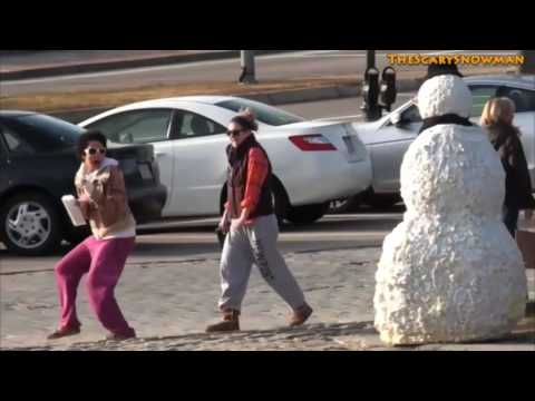 Funny Scary Snowman Scream Prank Compilation 2015