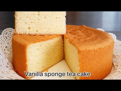 Vanilla Tea Sponge Cake | Easy Vanilla Cake | വാനില സ്പോന്ജ് കേക്ക്