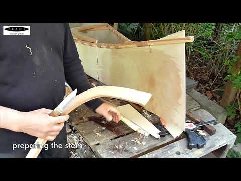 Building a birch bark style canoe with plywood - part 3 - ribs, headboard & stem