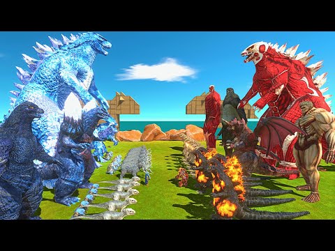 Monster War Returns – Ice Frostbite Godzilla Team VS Colossal TitanGodzilla x AOT Squad | ARBS