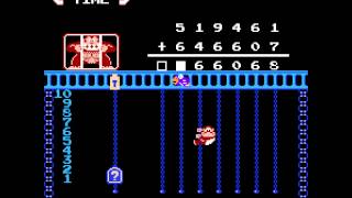 NES Game: Donkey Kong Jr/Jr. Sansuu Lesson (1983 Nintendo)