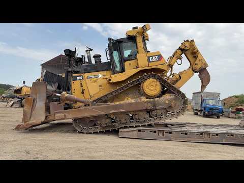 Caterpillar D9T & Cat 385C Transported On Site With Heavy Duty Trailer -Fasoulas Heavy Transports 4k