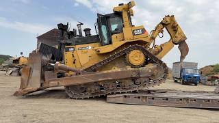 Caterpillar D9T & Cat 385C Transported On Site With Heavy Duty Trailer -Fasoulas Heavy Transports 4k