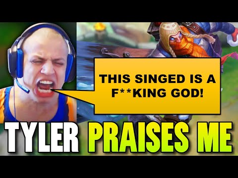 TYLER1 PRAISES MY SINGED AFTER A 1V4 BARON STEAL! (BEST GAME OF THE SEASON)