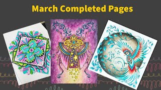 My super colorful March completed pages!