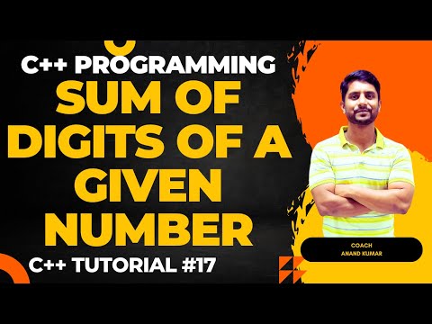 Sum of Digits of a Number | Using While For Loop | C Programming | In Hindi