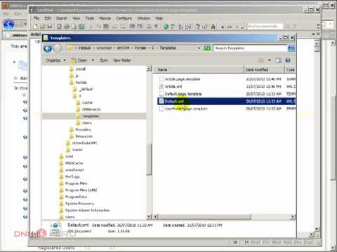 DotNetNuke Tutorial, How to create a Page Template part 2/2 - Video #103