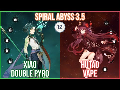 【GI】Xiao Double Pyro x HuTao Vape - Spiral Abyss 3.5 Full Star Clear! Ft: Chongyun Amber!