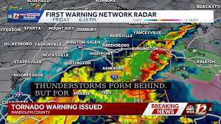Tornado warning issued for parts of North Carolina