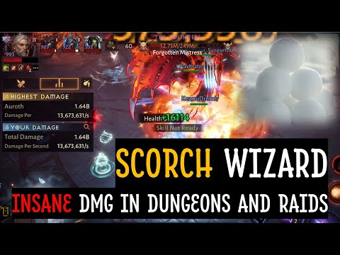 TOP wizard scorch build OBLITERATES Challenge Dungeons and Raids! (Full guide with gameplay)