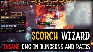 TOP wizard scorch build OBLITERATES Challenge Dungeons and Raids! (Full guide with gameplay)