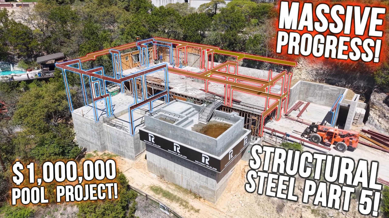 $1,000,000 Pool Project Structural Steel Part 5! (MASSIVE PROGRESS!)