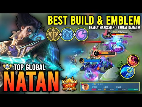 DEADLY MARKSMAN!! NATAN BEST BUILD & EMBLEM 2023 | TOP GLOBAL NATAN GAMEPLAY - MOBILE LEGENDS