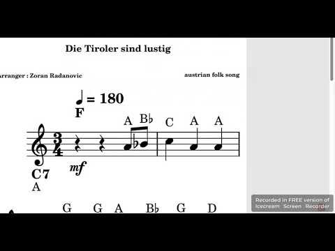 Die Tiroler sind lustig - austrian folk song - Austria - Österreich - austrian sheetmusic 