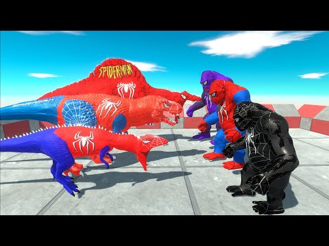 ⚡ SPIDER MAN DINO vs SPIDER MAN GORO THE GIANT DEATH RUN - 🦖 Animal Revolt Battle Simulator 🦕