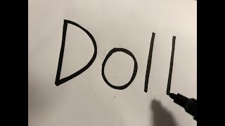 How to turn words &quot; doll &quot;  into a doodle on small paper