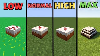 low vs normal vs hıgh vs max grapchis Minecraft