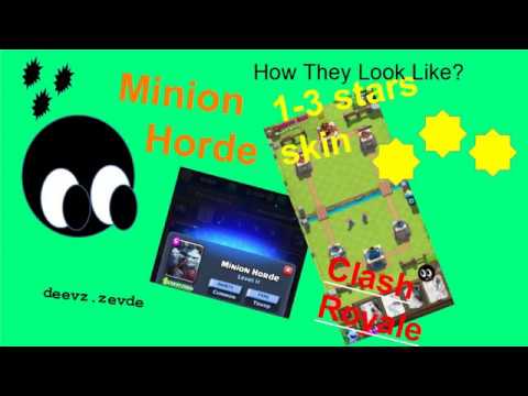 CR Cards Minion Horde 1 to 3 stars skins How they look like