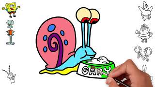 Drawing and Coloring Spongebob Squarepants and Frinds For Kids