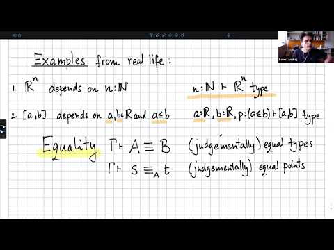 EPIT Spring School on HoTT: Andrej Bauer Part 1 (Dependent Type Theory)