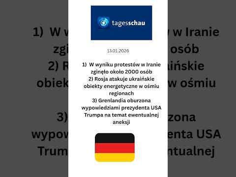 Niemiecki dziennik telewizyjny @tagesschau 13 stycznia