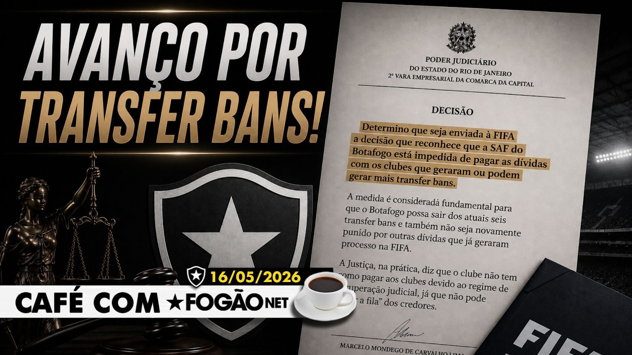 LIVE CAFÉ COM FOGÃONET | Decisão pode retirar transfer ban do Botafogo; amistoso sem data definida