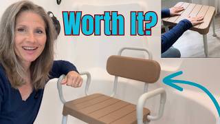 Shower Chair for Elderly -- 350 Pound Capacity. Stability and Comfort. Removable Back and Armrests.