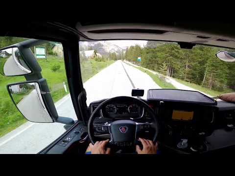 POV Driving Scania Next Generation R450 - Lago di Landro,SS51- Italy