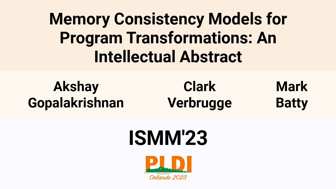[ISMM'23] Memory Consistency Models for Program Transformations: An Intellectual Abstract
