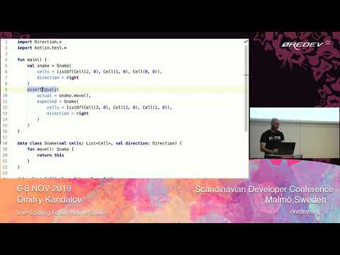 Dmitry Kandalov - Live Coding Kotlin - Native Snake | Øredev 2019